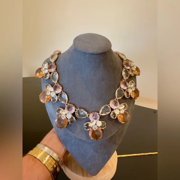 NWT Luxury Wedding Rare Spring Summer Formal J. Crew Crystal Statement Necklace